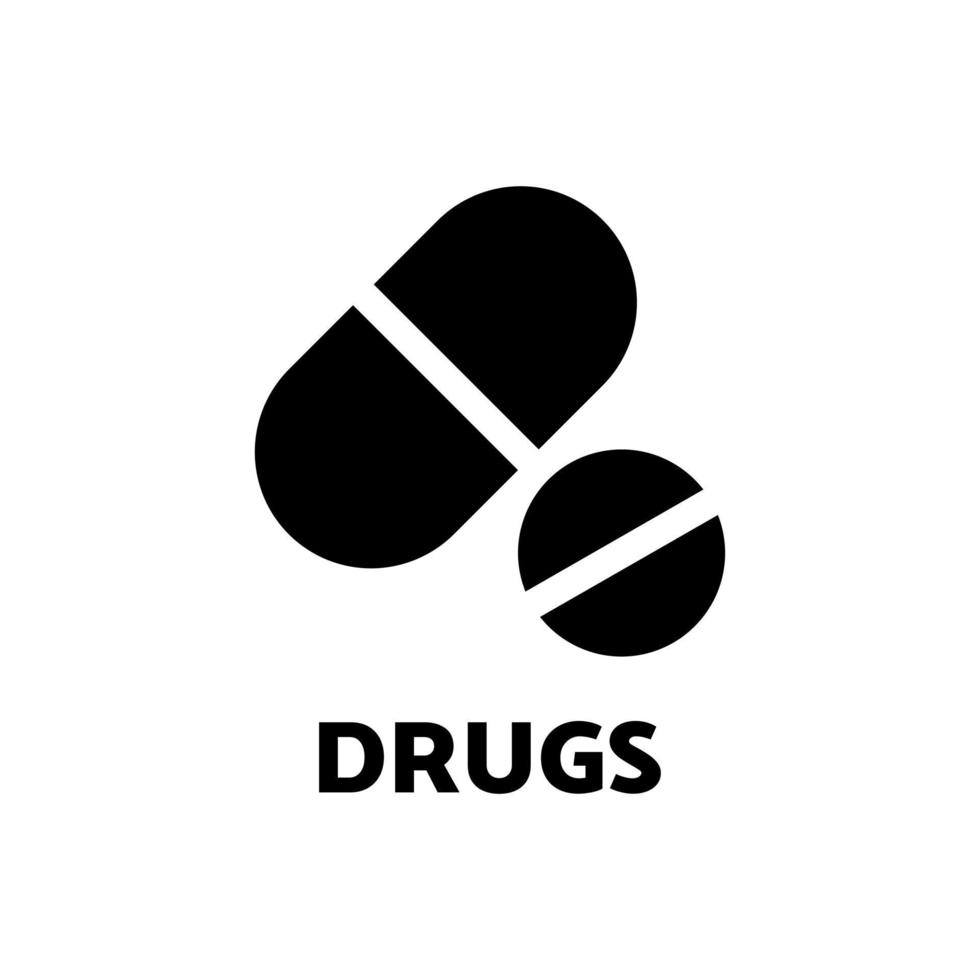 drugspictogram in zwarte effen stijl vector