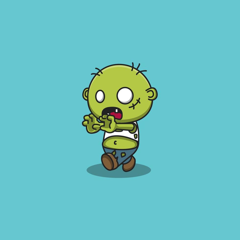 schattige zombie vectorillustratie. schattige spookillustratie vector