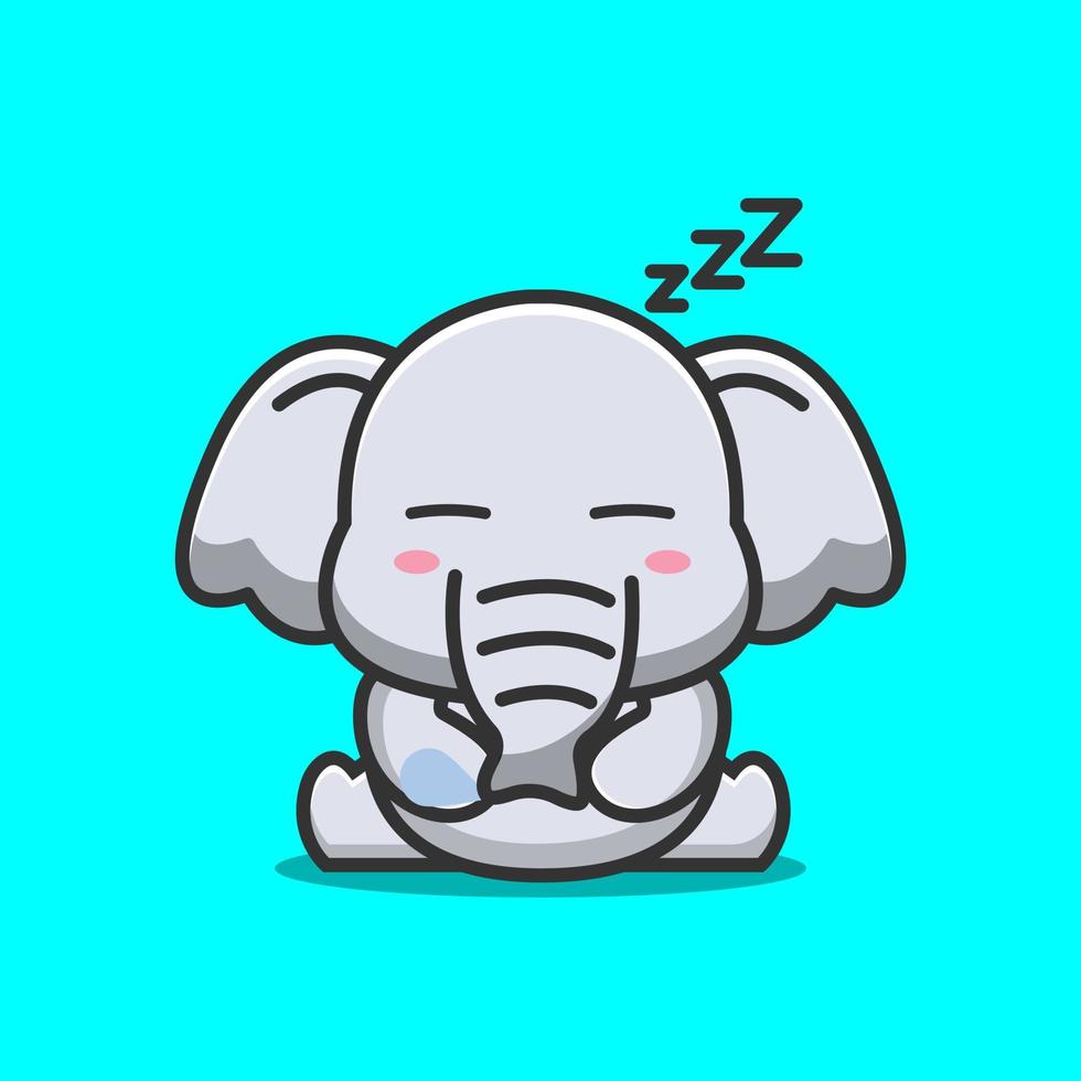 schattige slapende olifant vector