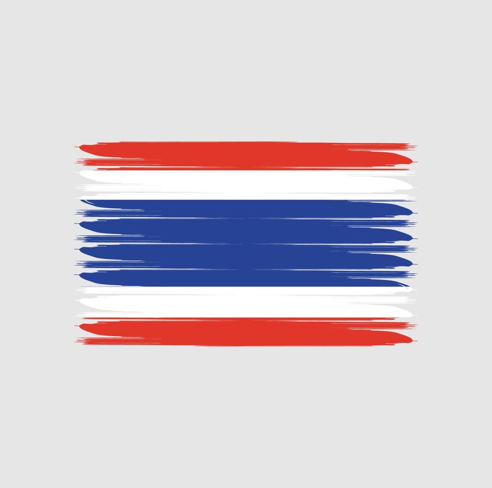 vlag van thailand met grunge-stijl vector