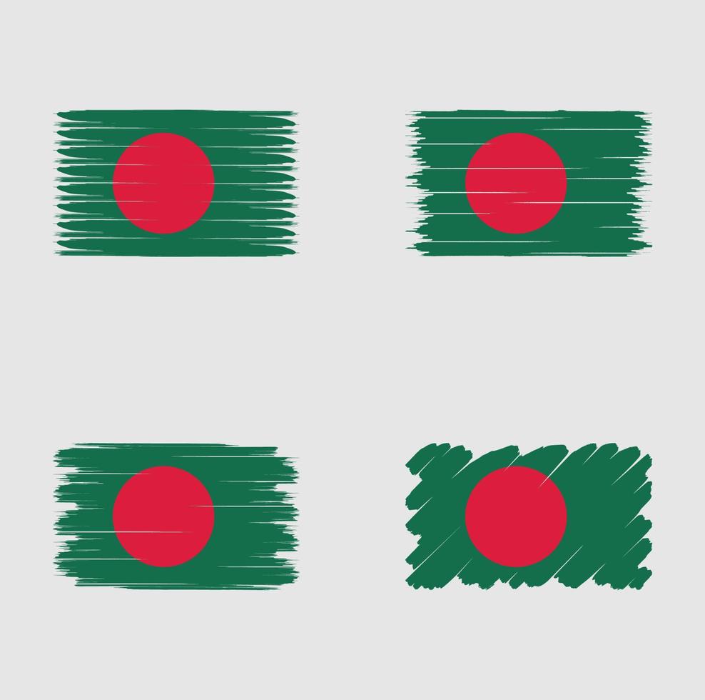 collectie vlag van bangladesh vector