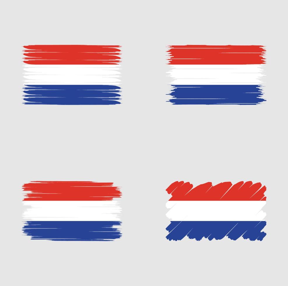 collectie vlag nederland vector