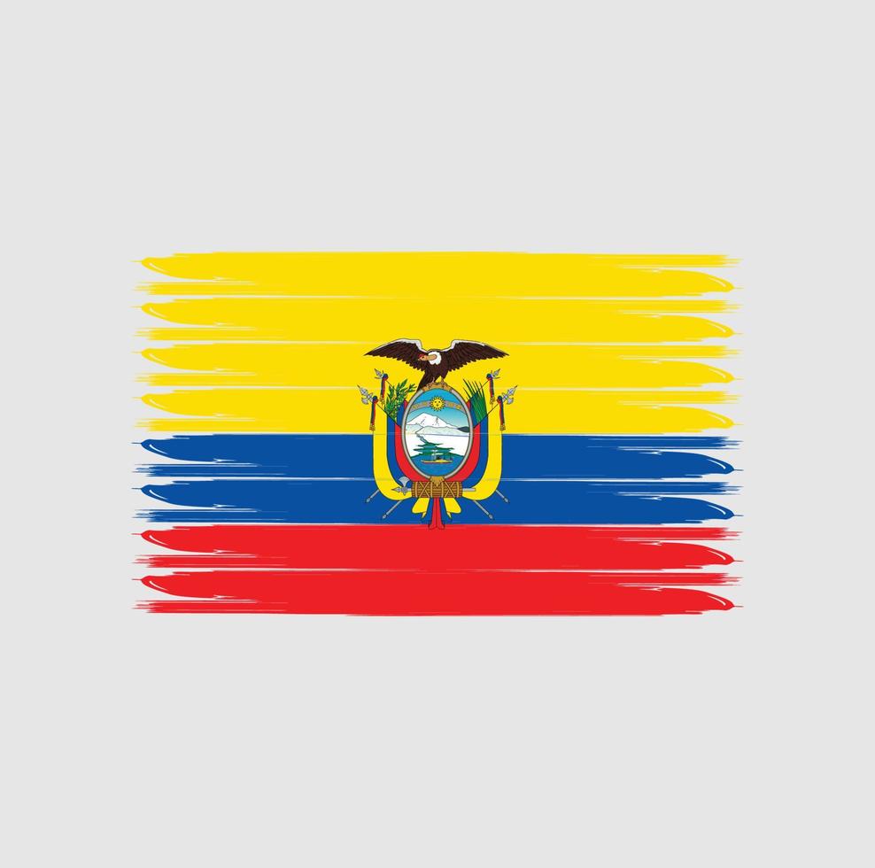 vlag van ecuador met grunge-stijl vector