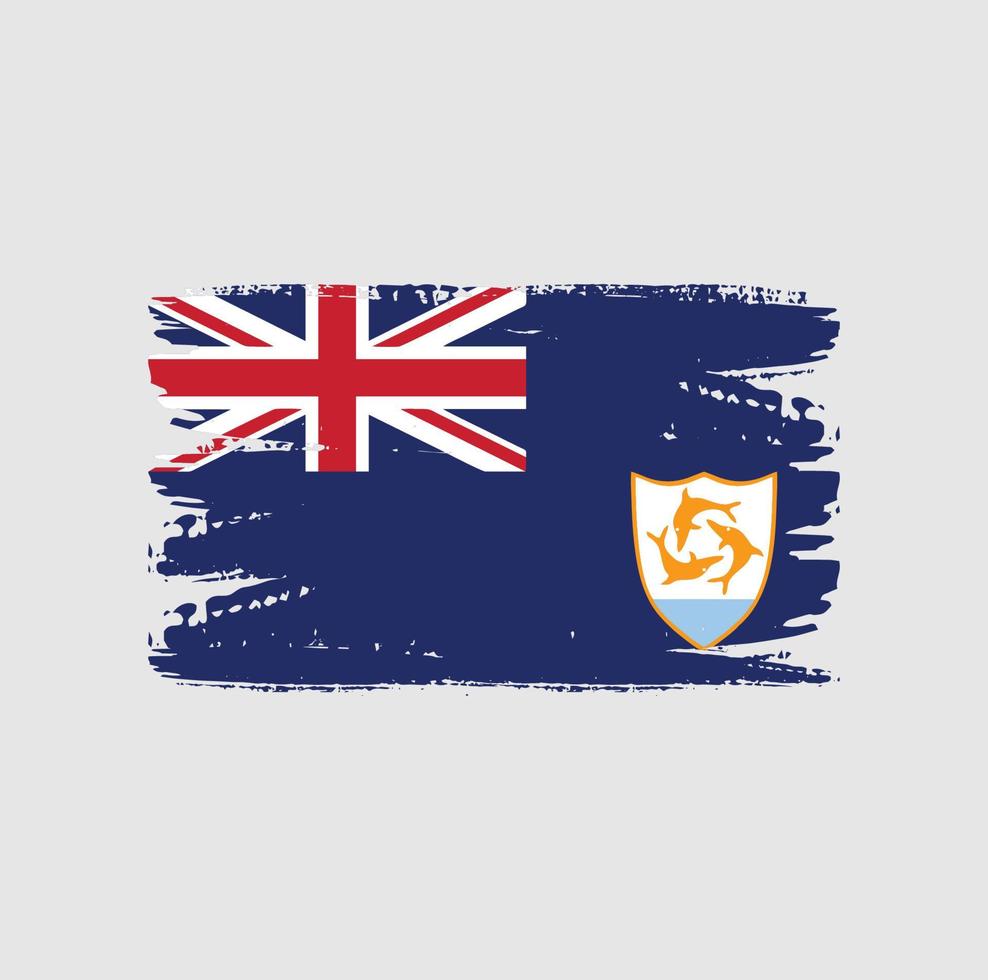 vlag van anguilla met penseelstijl vector