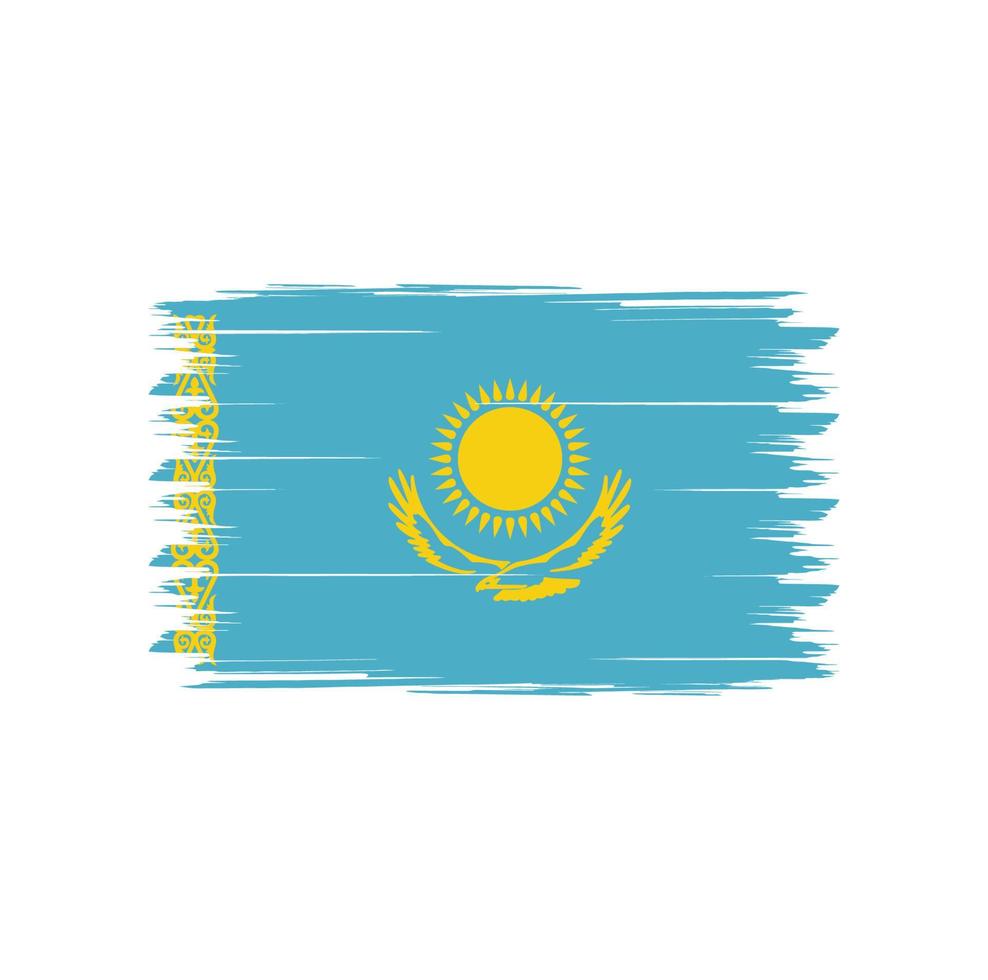 Kazachstan vlag vector met aquarel penseelstijl