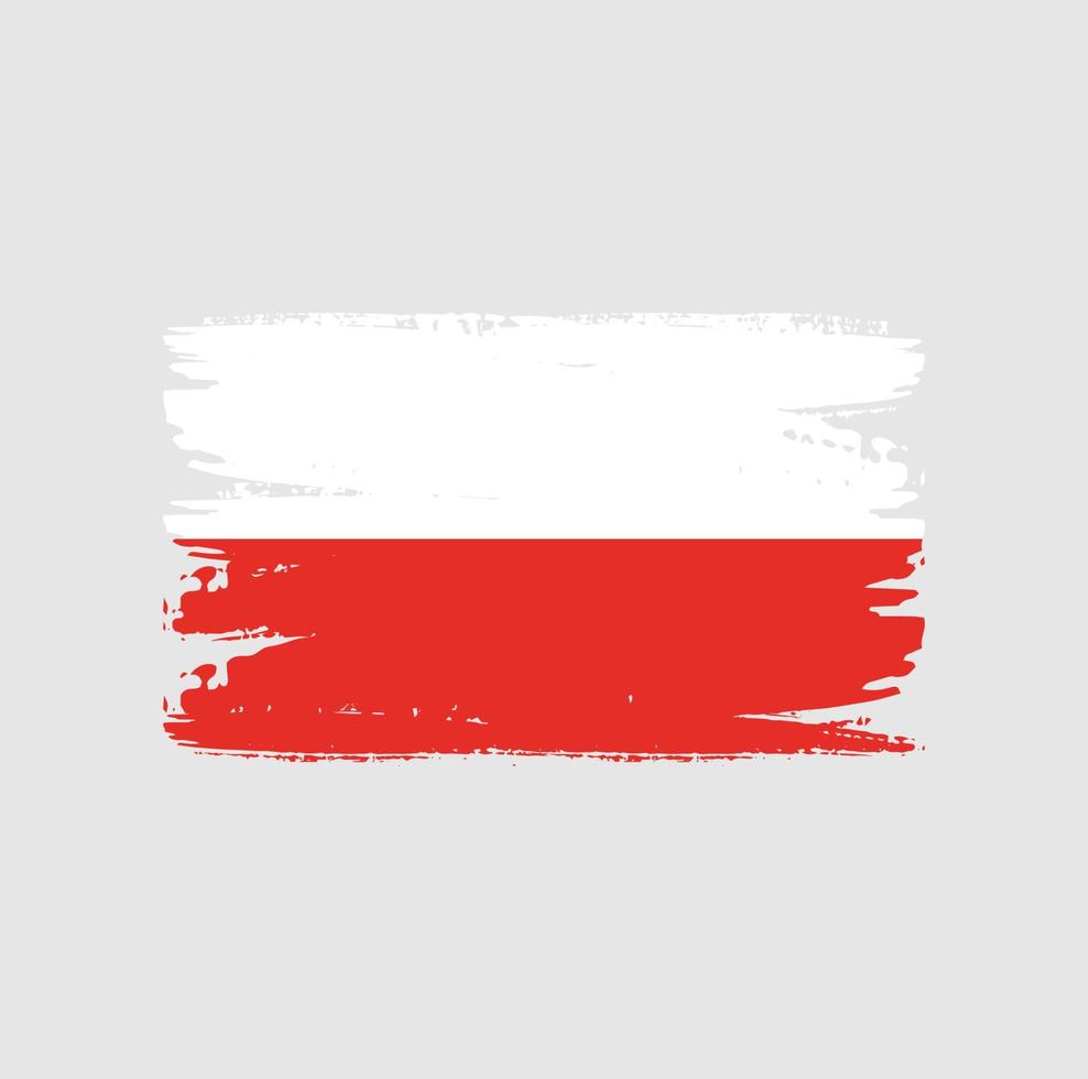 vlag van polen met penseelstijl vector