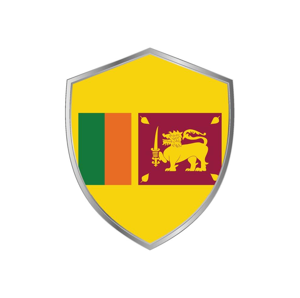 vlag van sri lanka met zilveren frame vector