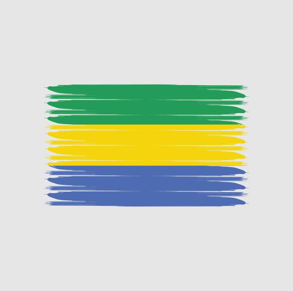 vlag van gabon met grunge-stijl vector