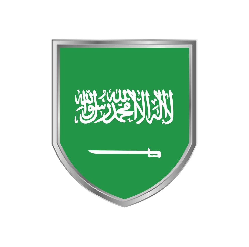 vlag van saoedi-arabië met metalen schildframe vector