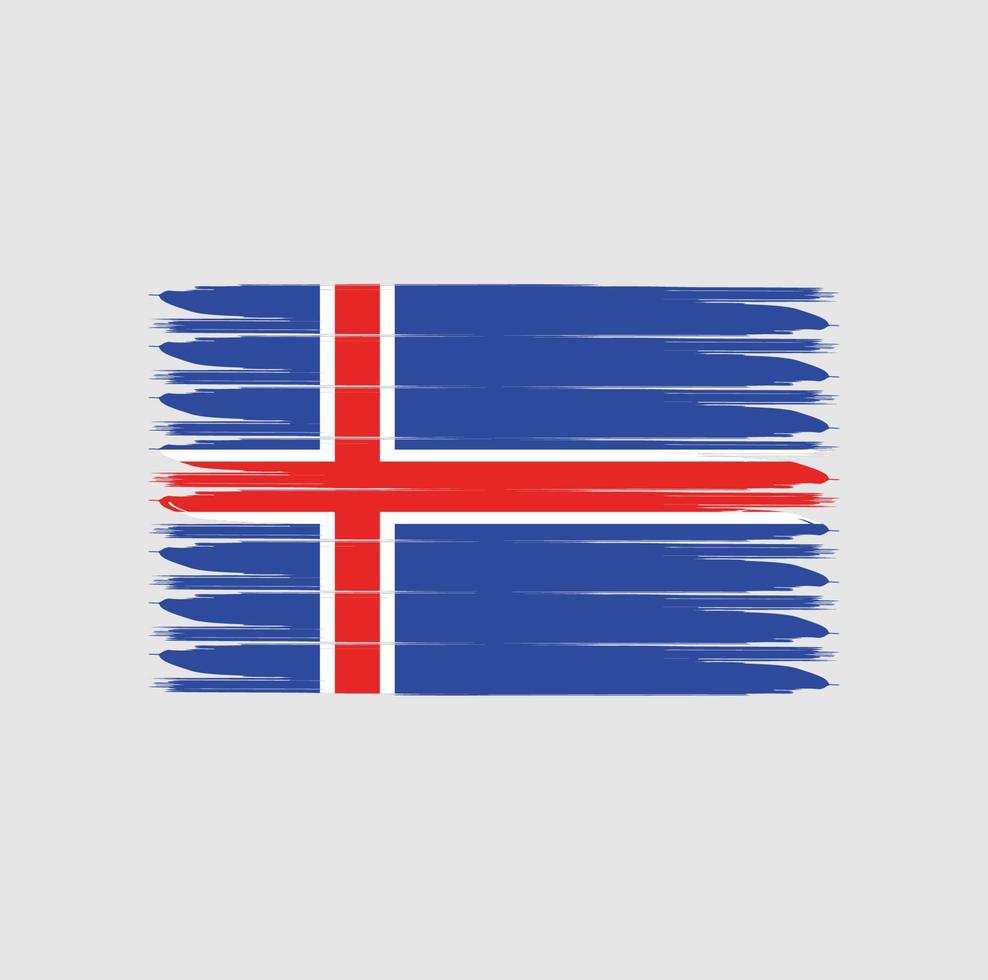 vlag van ijsland met grunge-stijl vector
