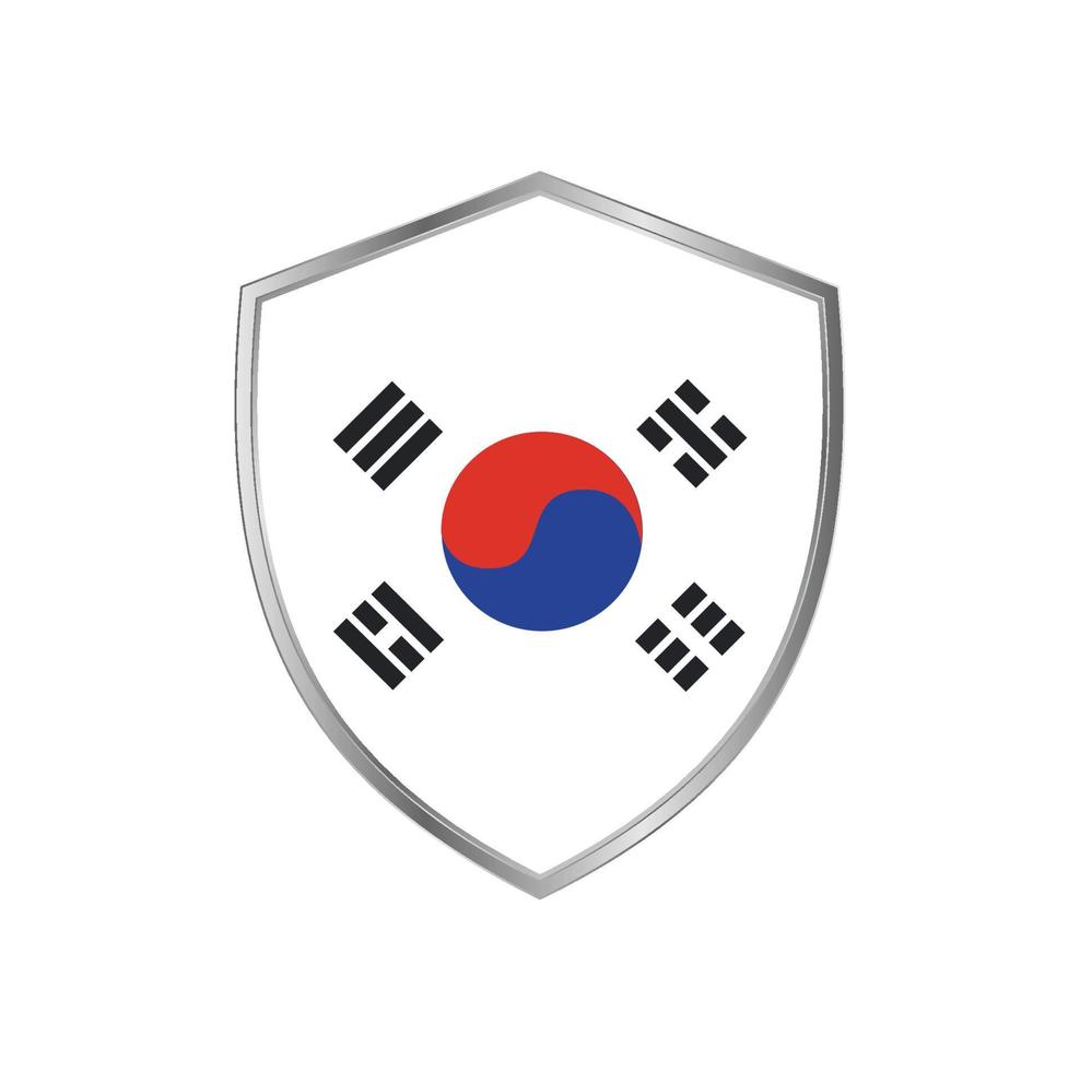 vlag van Zuid-Korea met zilveren frame vector