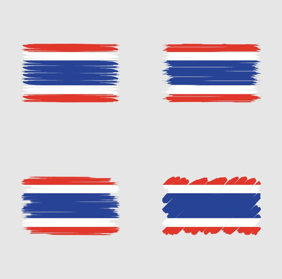 collectie vlag van thailand vector