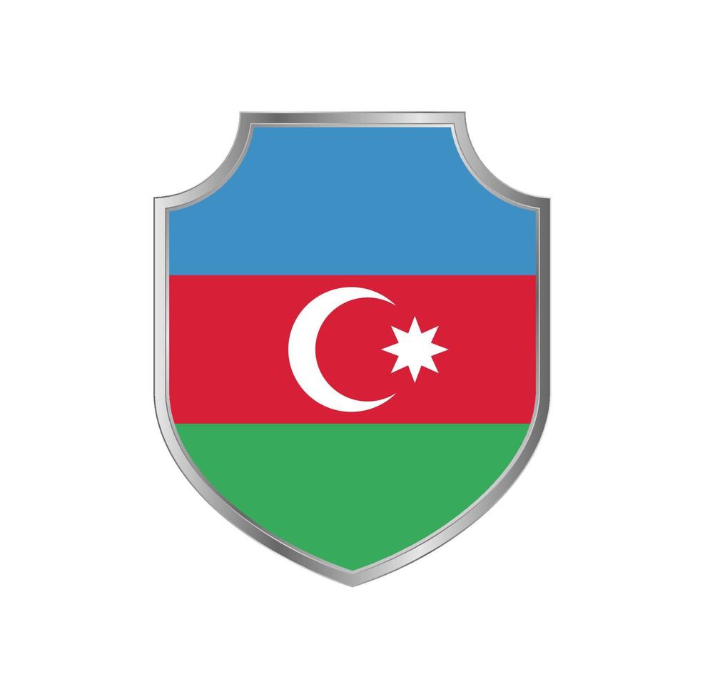 vlag van azerbeidzjan met metalen schildframe vector