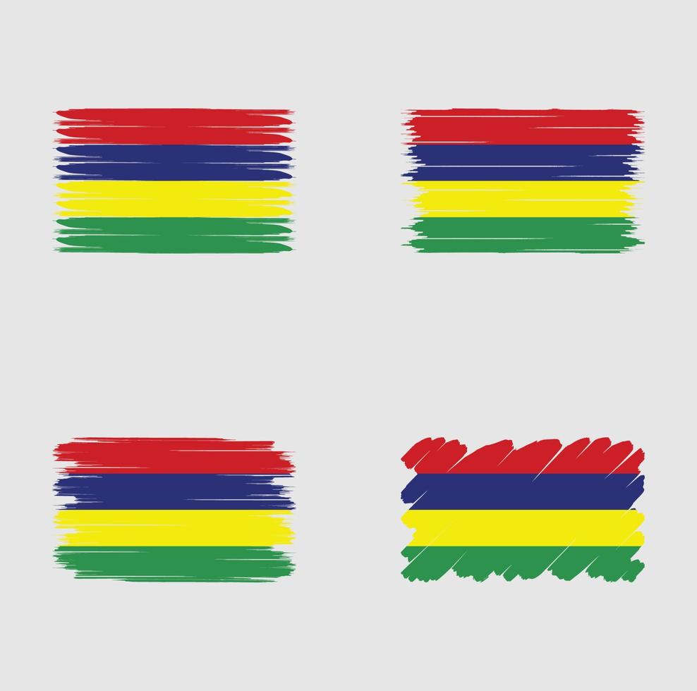 collectie vlag van mauritius vector