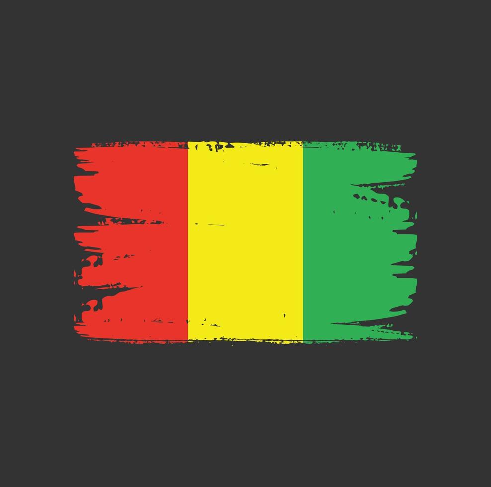 vlag van guinea met penseelstijl vector