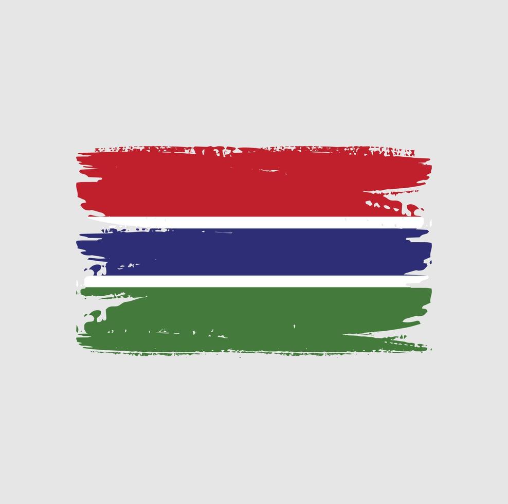 vlag van gambia met penseelstijl vector