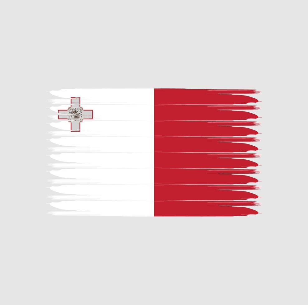 vlag van malta met grunge-stijl vector