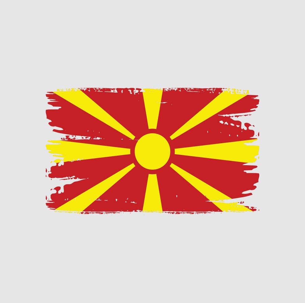 vlag van Noord-Macedonië met penseelstijl vector