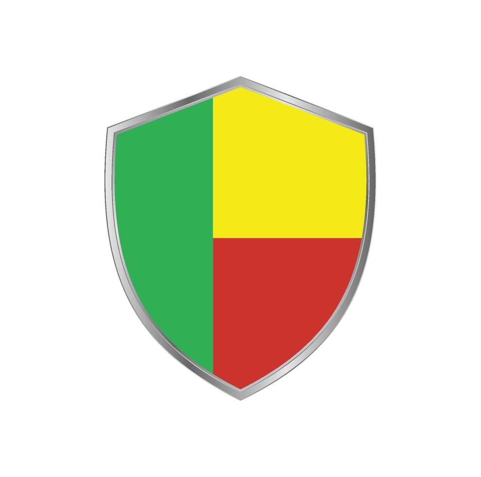 vlag van benin met zilveren frame vector