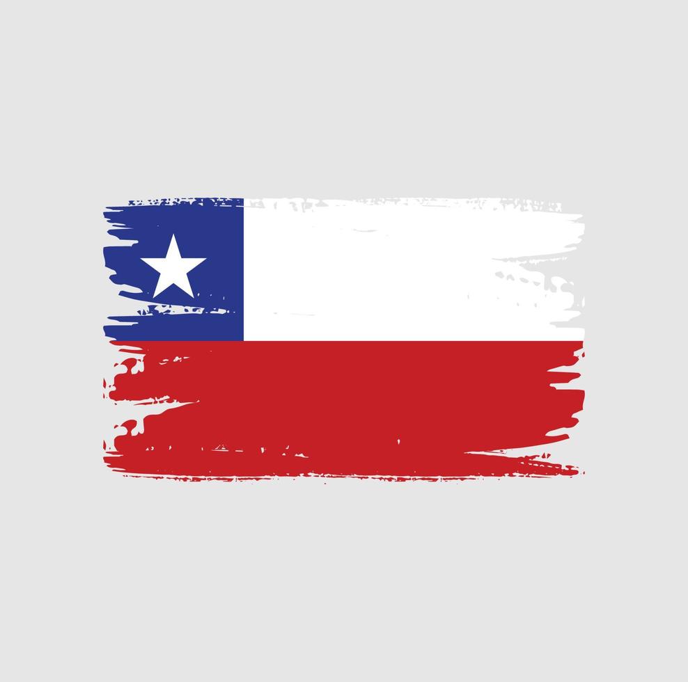 vlag van chili met penseelstijl vector