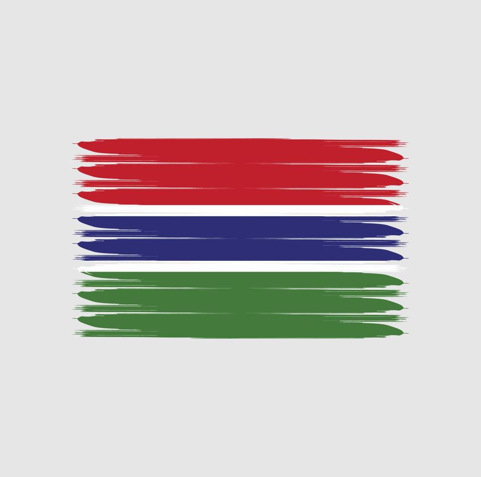 vlag van gambia met grunge-stijl vector