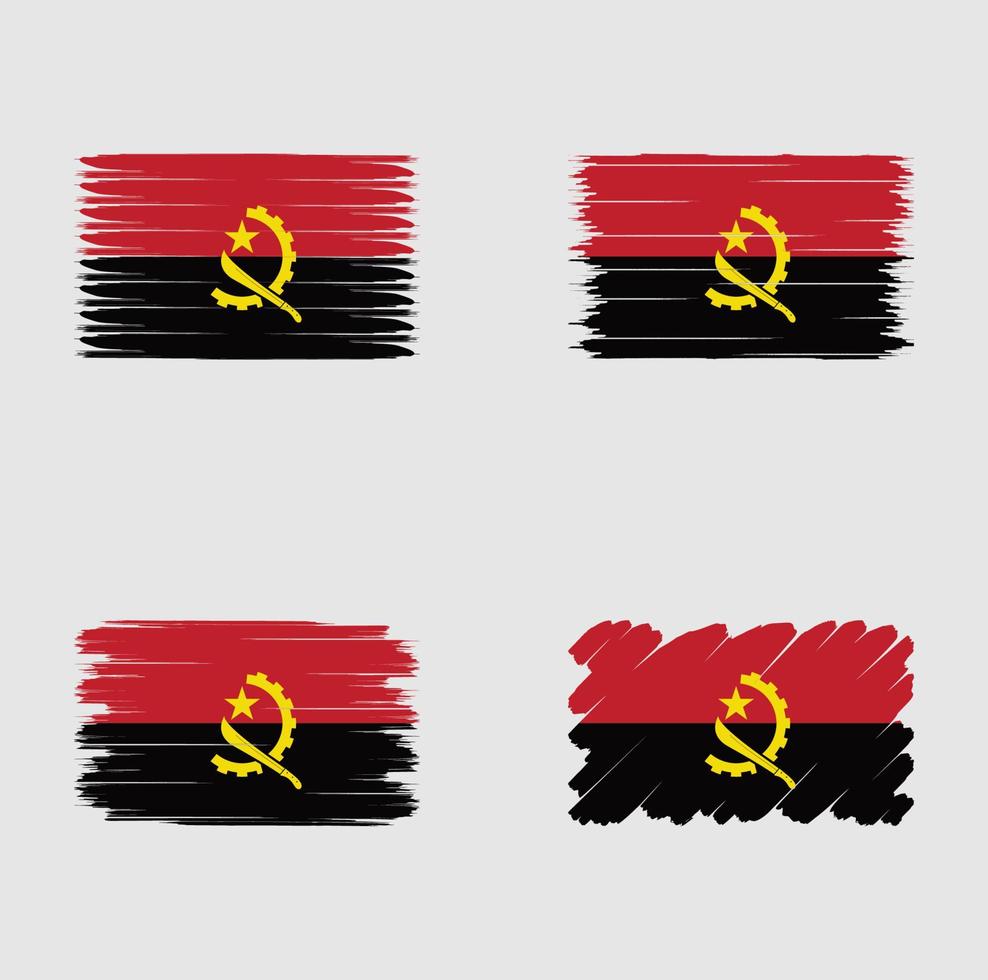 collectie vlag van angola vector