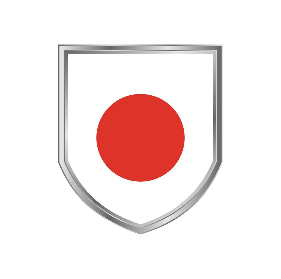 vlag van japan met metalen schildframe vector