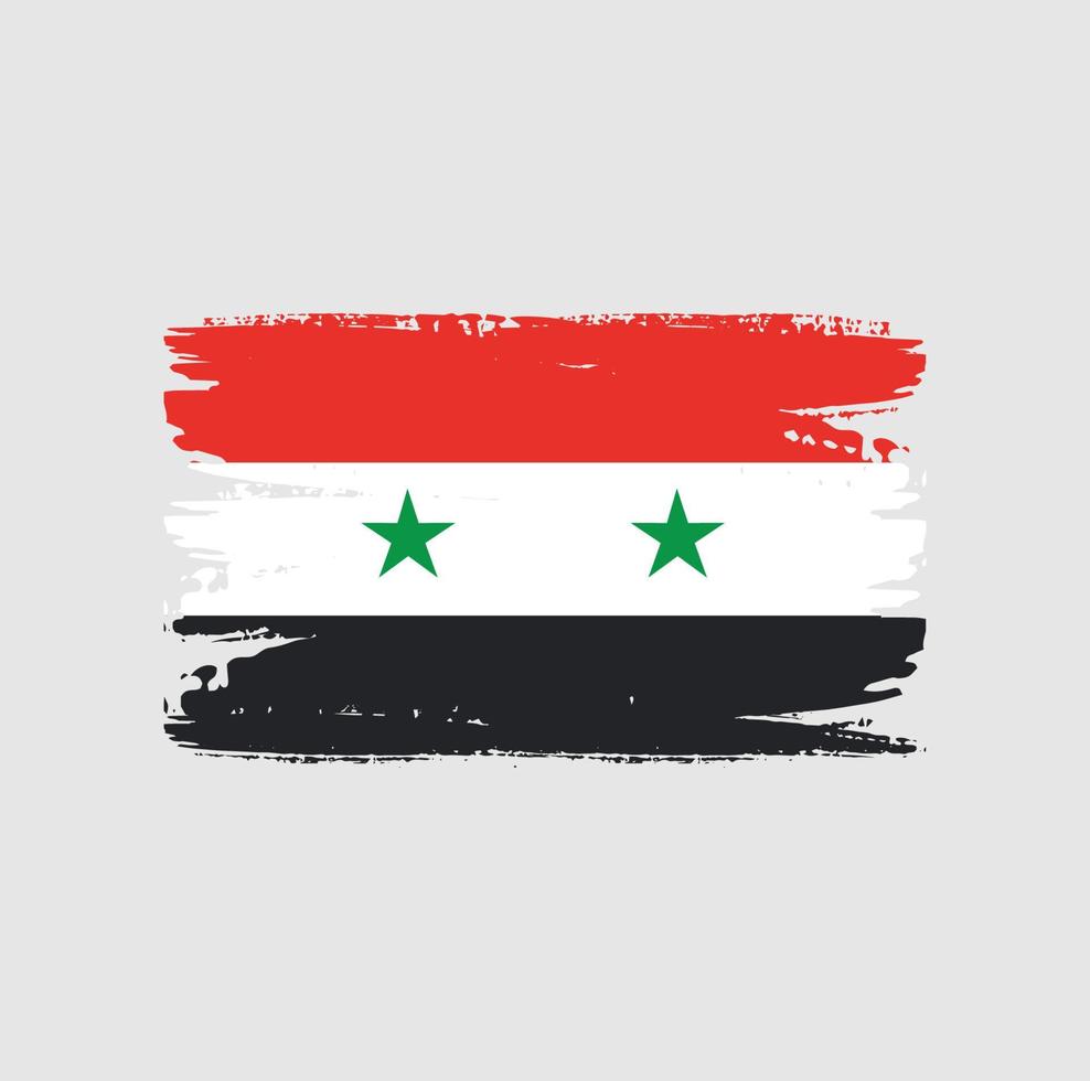 vlag van syrië met penseelstijl vector