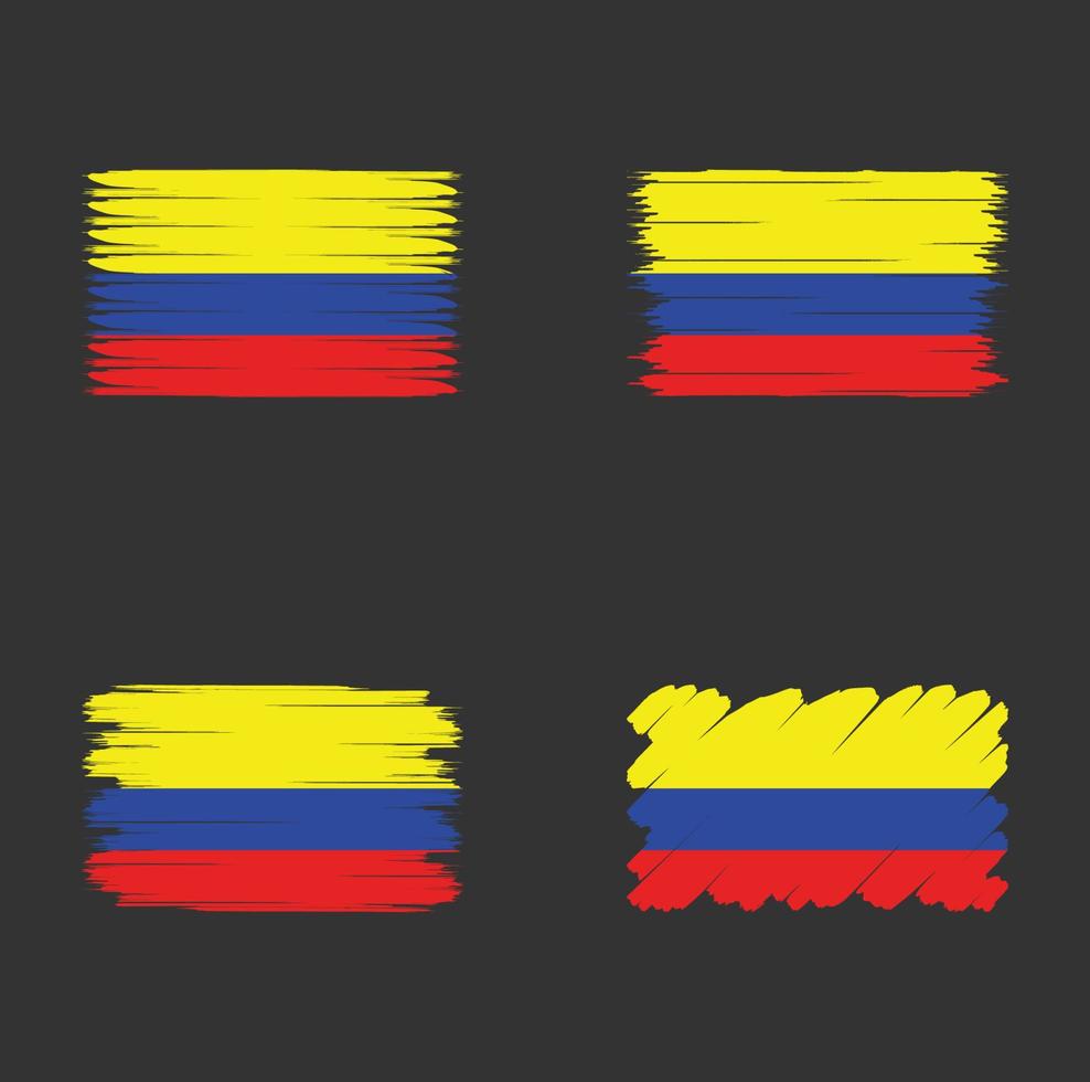 collectie vlag van colombia vector