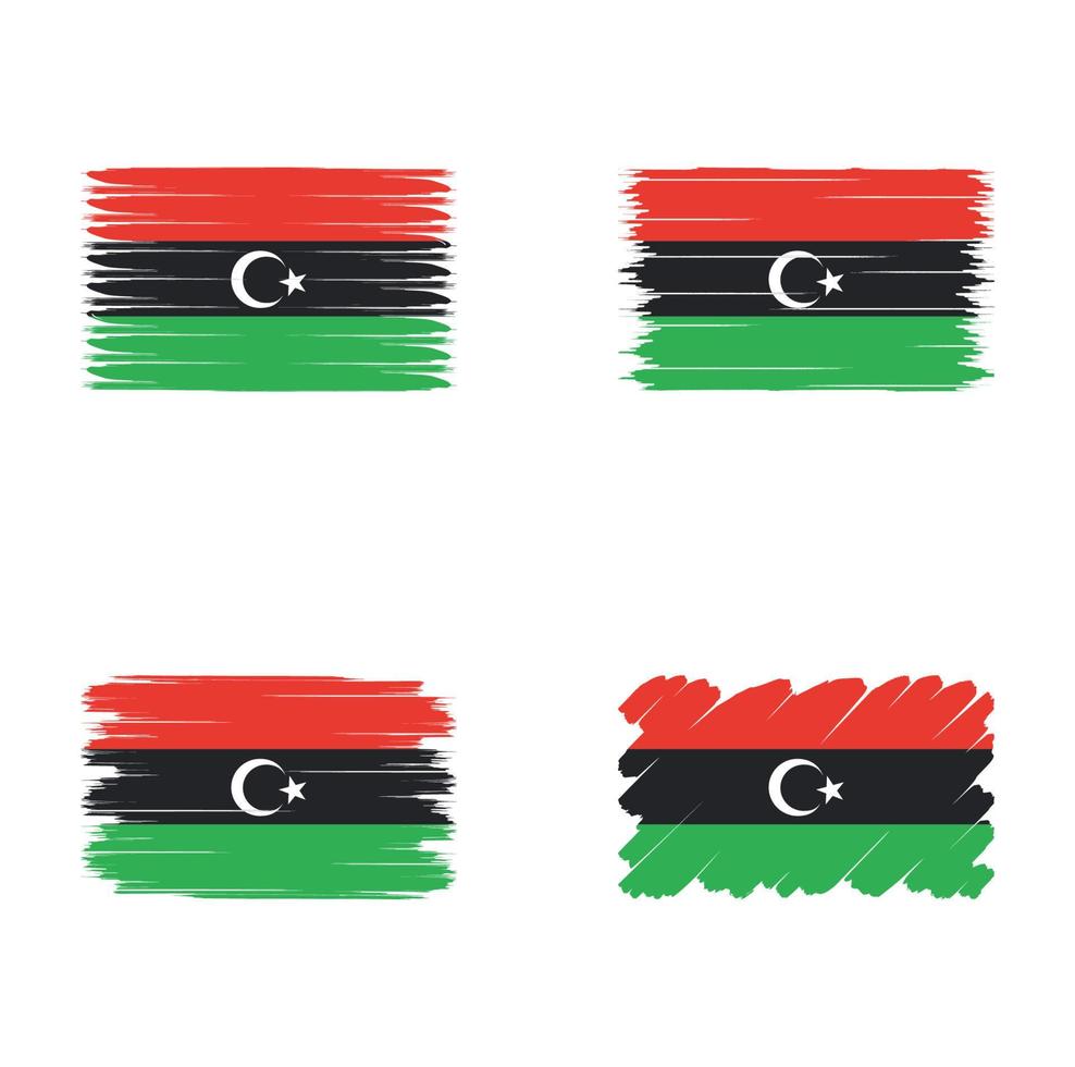 collectie vlag van libië vector