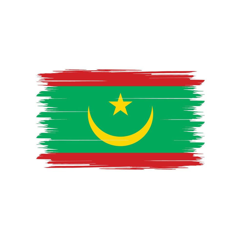 Mauritanië vlag vector met aquarel penseelstijl