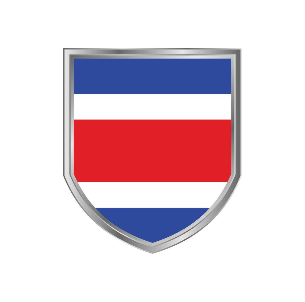 vlag van costa rica met metalen schildframe vector