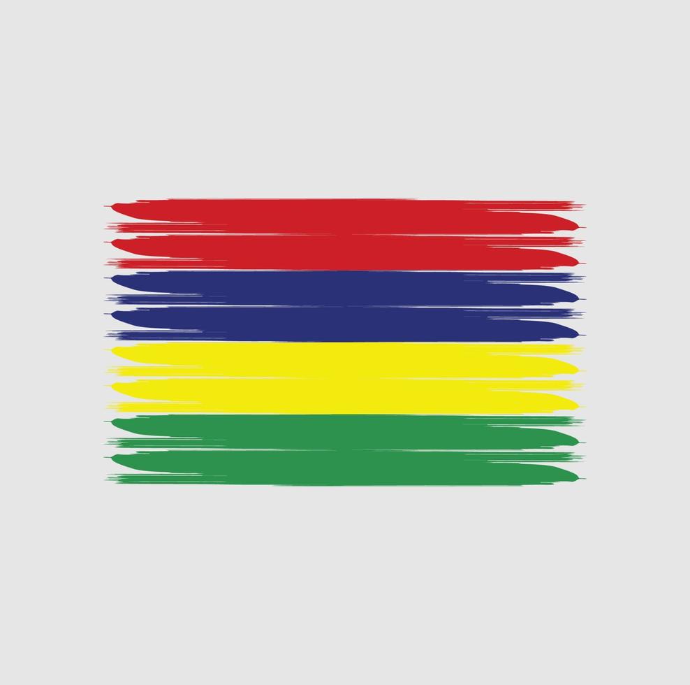 vlag van mauritius met grunge-stijl vector