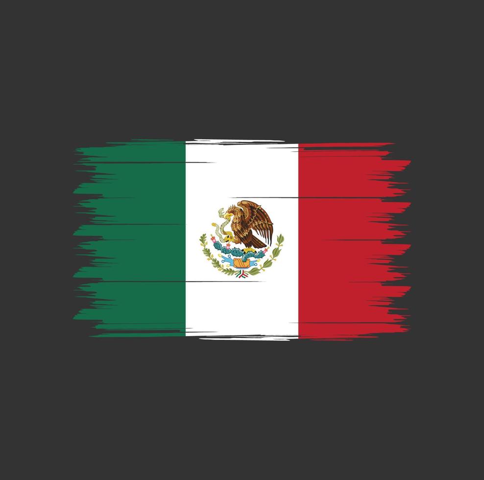mexicaanse vlag vector met aquarel penseelstijl