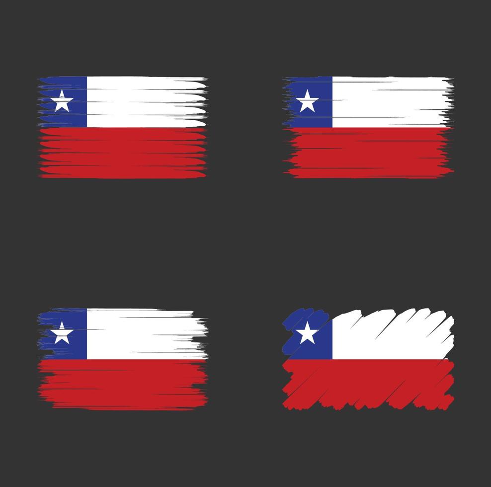collectie vlag van chili vector