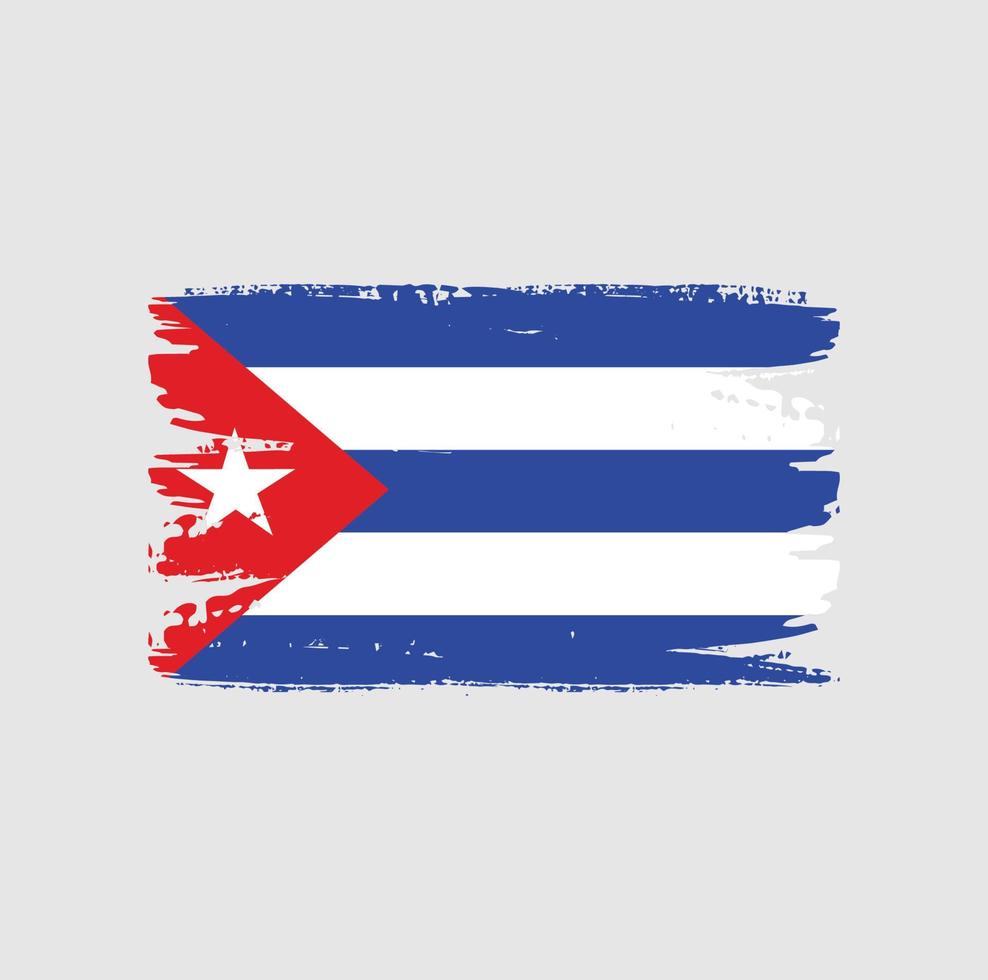 vlag van cuba met penseelstijl vector