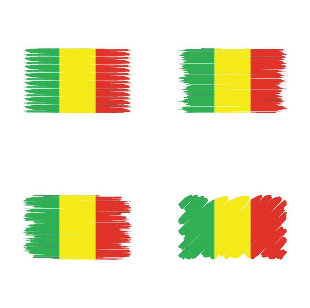 collectie vlag van mali vector