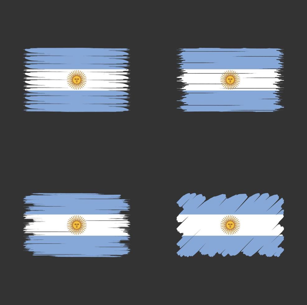 collectie vlag van argentinië vector