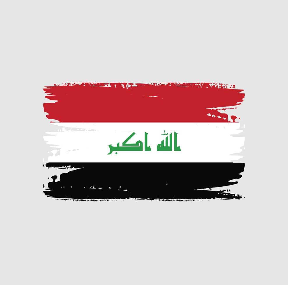 vlag van irak met penseelstijl vector
