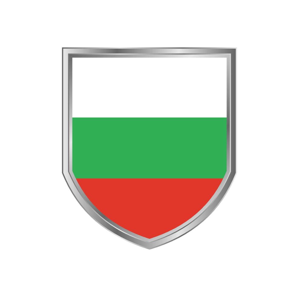 vlag van bulgarije met metalen schildframe vector
