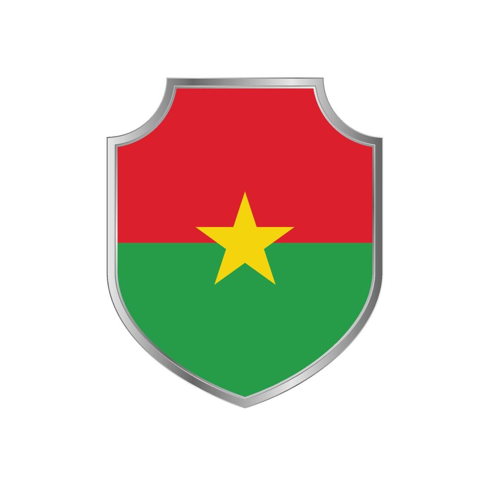 vlag van burkina faso met metalen schildframe vector