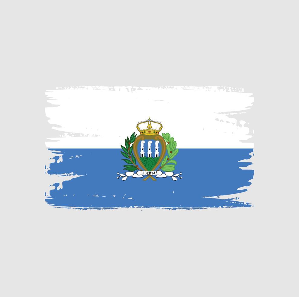 vlag van san marino met penseelstijl vector