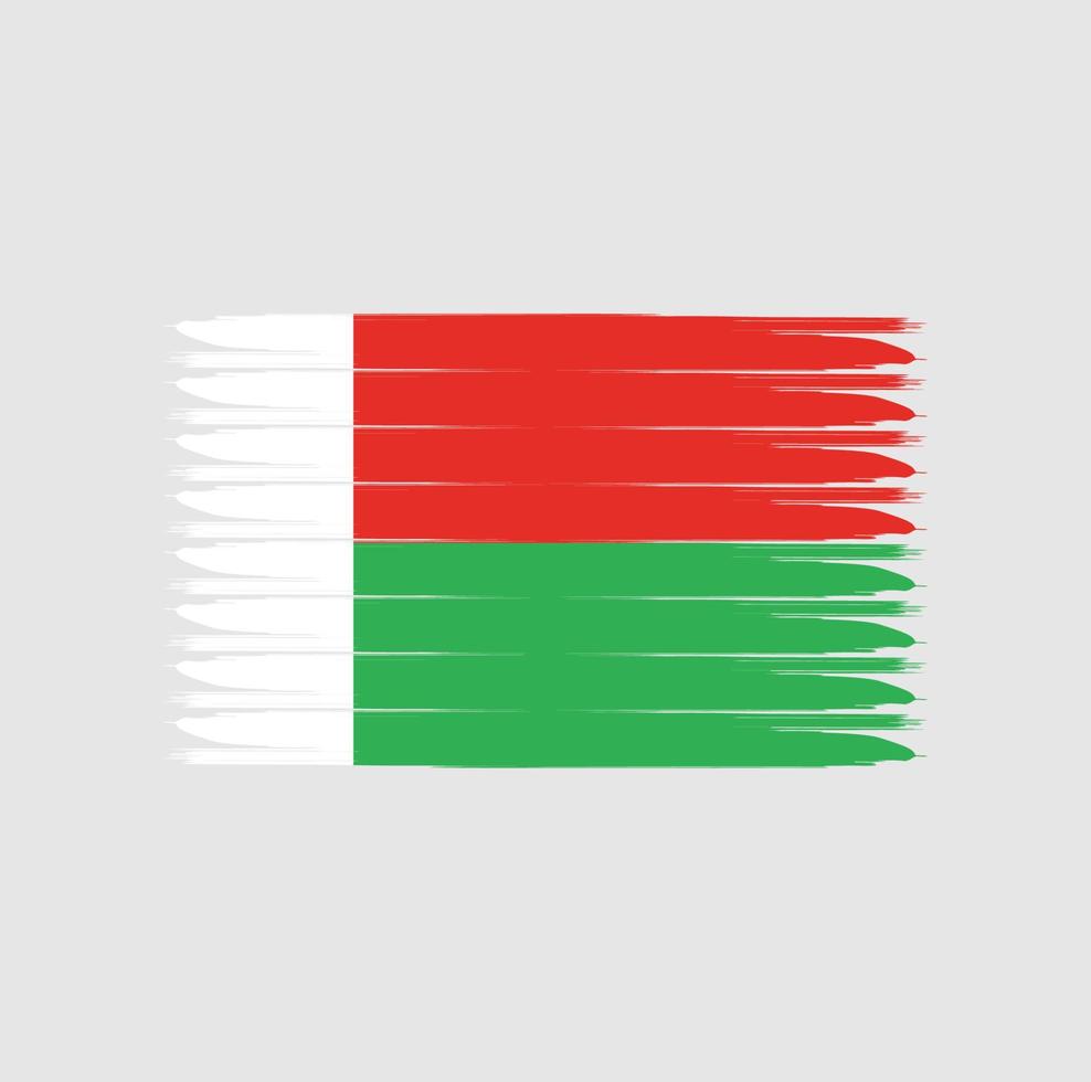 vlag van madagaskar met grunge-stijl vector