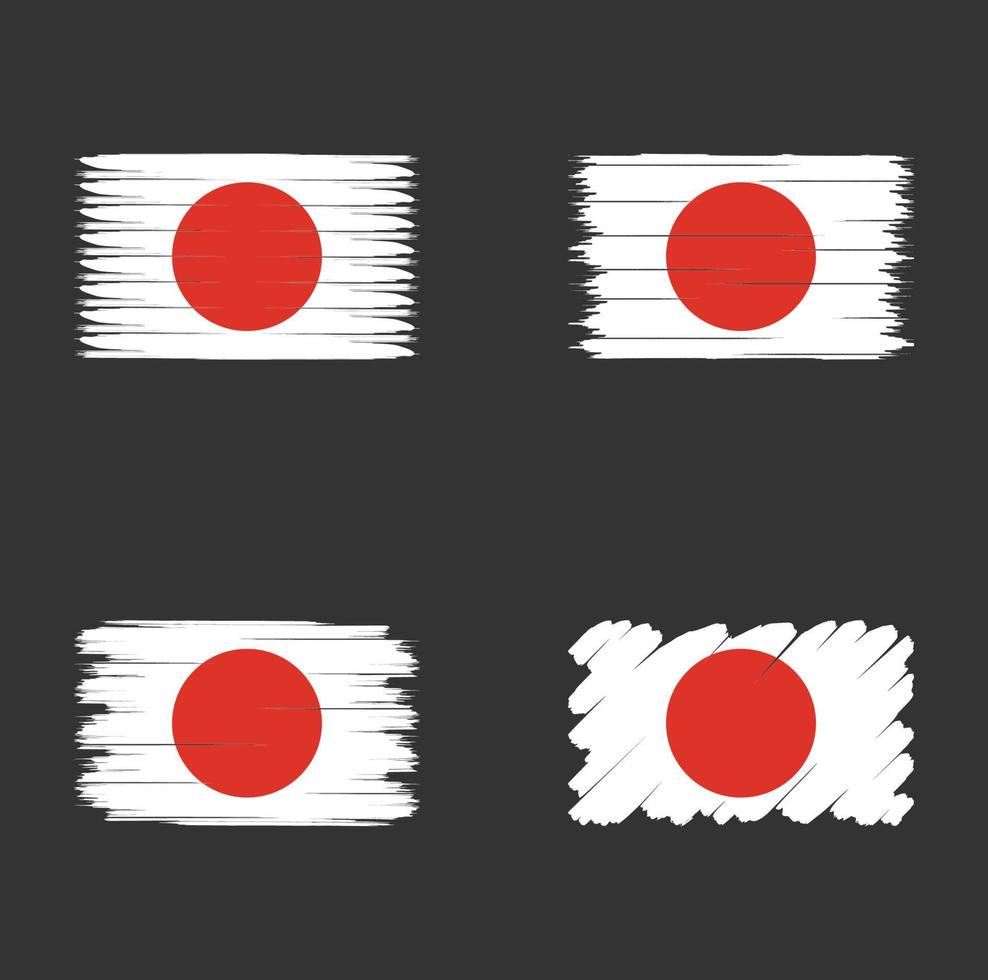 collectie vlag van japan vector