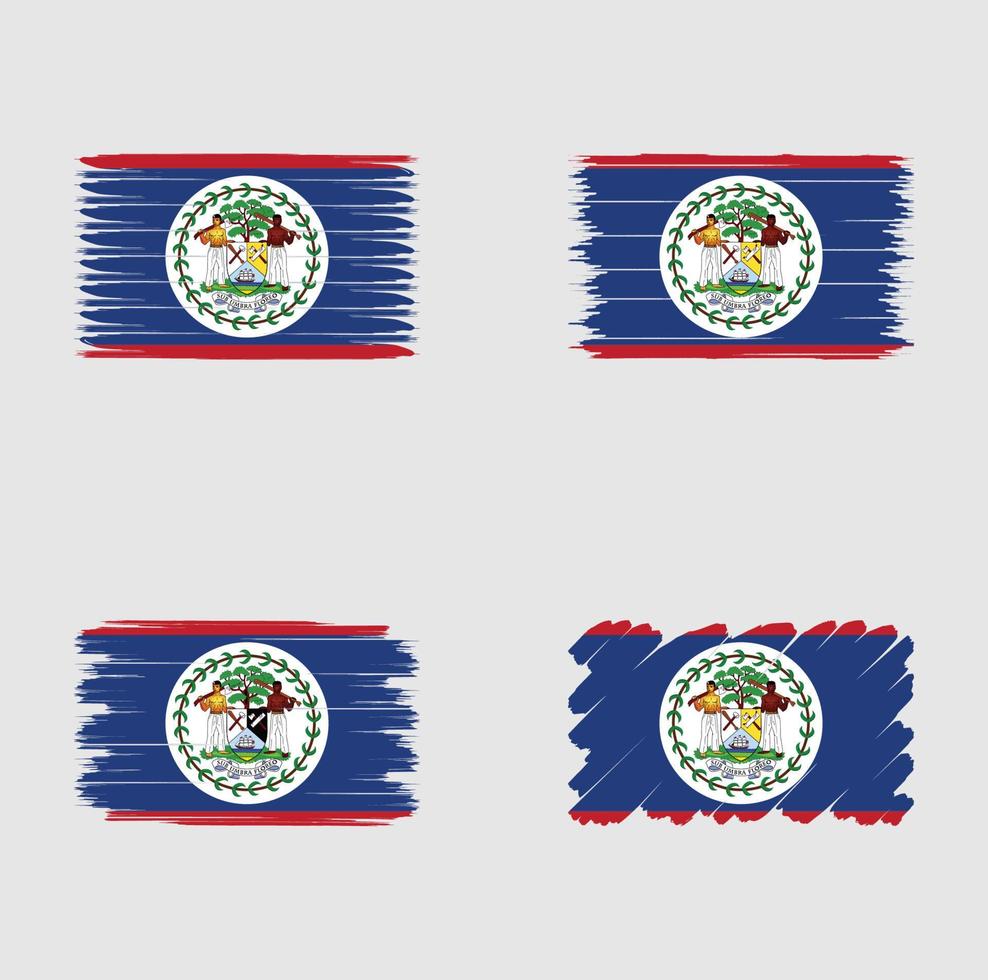 collectie vlag van belize vector