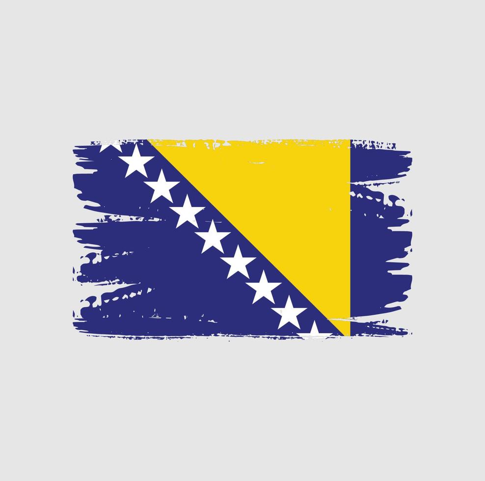 vlag van bosnië met penseelstijl vector