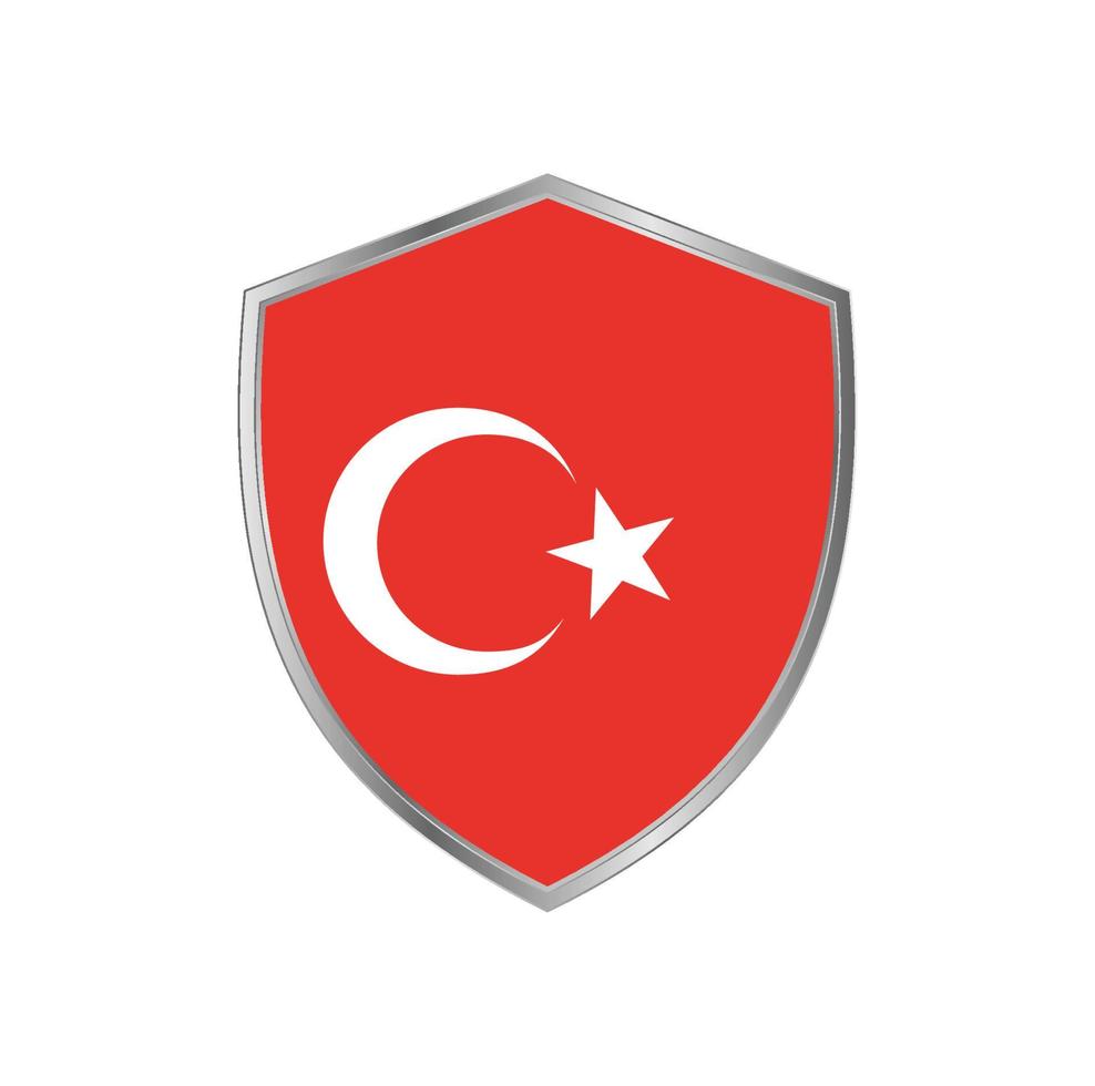 vlag van turkije met zilveren frame vector