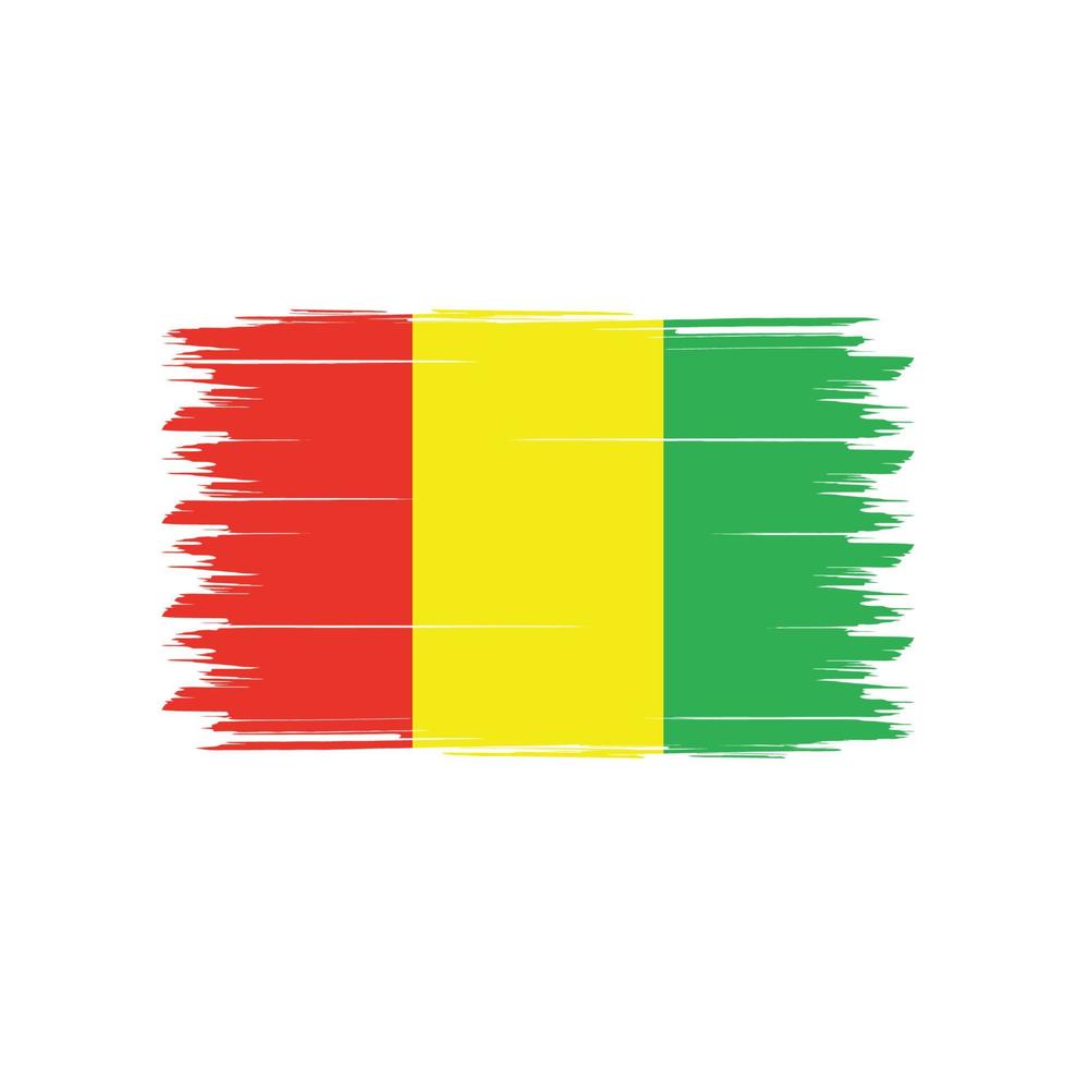 Guinee vlag vector met aquarel penseelstijl