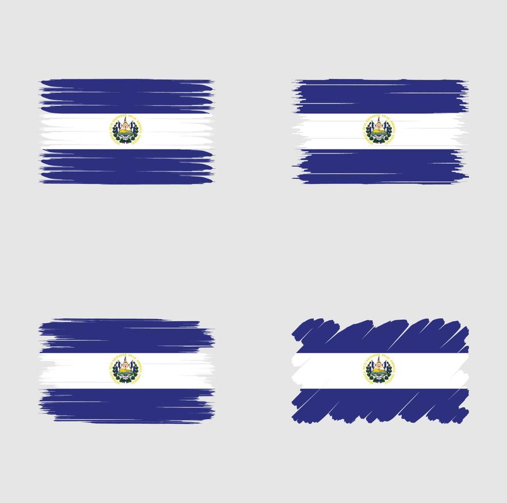 collectie vlag van el salvador vector