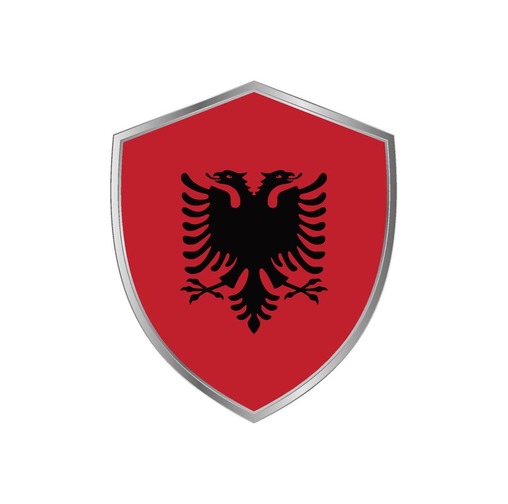 vlag van albanië met zilveren frame vector